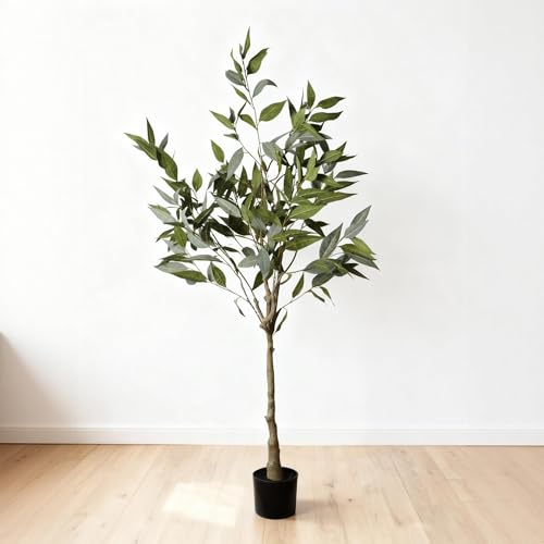Artificial Eucalyptus Tree Faux Greenery Potted Floor Plant Lifelike Leaves