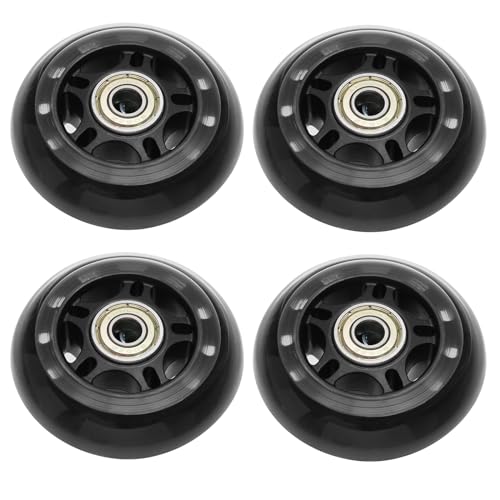 YINETTECH 4 PCS Paquete de 4 Ruedas de PU con Rodamientos 608ZZ Conjunto de Rueda Delantera Antivuelco 72x24 Mm