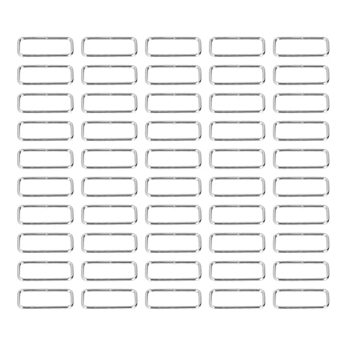 Jwthee 50pcs anillo rectángulo de metal, cinturones de correa hebilla de metal para bolsas de cinturón accesorios cinturones peinados y correa de cinturón para cinturón, #714, 3,8x38x15 mm