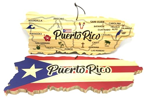 Tabla de cortar de madera con diseño Puerto Rico miniatura 2