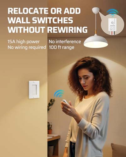 Image of DEWENWILS Wireless Light Switch and Receiver Kit Remote Control Wall Switch