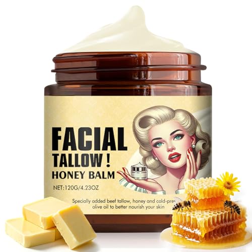 Slevnquy Grass - Fed Beef Tallow for Skin - Luxurious Whipped Tallow and Honey Balm, All - in - One Moisturizer for Face & Body - Deep Nourish & Hydrate (1PCS * 120g)