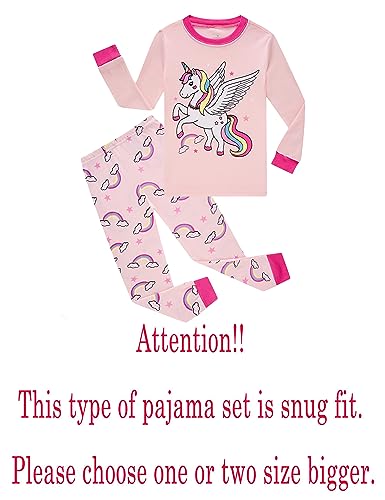 Image of KikizYe Girls Pajamas Set Kids Long Sleeve PJs Cotton Jammies