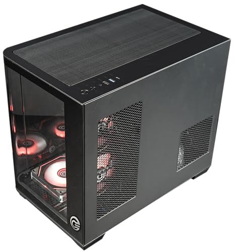 Image of Circle Lucid Curve MX Mid Tower Computer Case | Gaming Cabinet - Black | Panoramic Curved Glass | Supports M-ATX and ITX | Pre Installed 3X Bottom, 2X Side and 1X Rear 120MM Infinity Mirror ARGB Fans