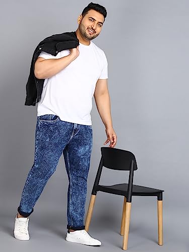 Image of Urbano Plus Men's Regular Fit Washed Jeans Stretchable