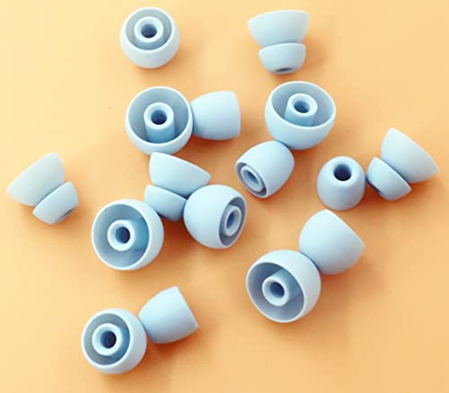 Image of 8 Pairs Powerbeats Pro Ear Tips Buds, 4 Size Replacement Soft Flexible Fit in Case Noise Reduce Silicone Rubber Gel Eartips Wing Skin Accessories Compatible with Beats Flex /BeatsX - Glacier Blue
