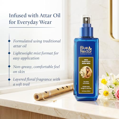 Image of Blue Nectar Wild Nargis Body Mist for Women and Men | Refreshing Body Mist for Summer | Long Lasting 100% Natural Body Spray for Hydrating Skin (100ml, Pack of 2)