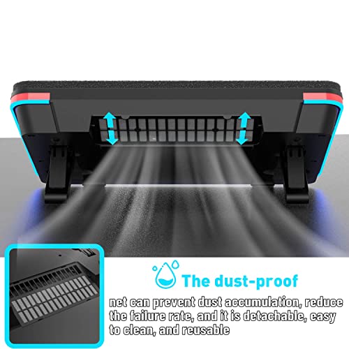ELELAK-F60-RGB-Gaming-Laptop-Cooling-pad-for-14-173-inch-Laptop-Powerful-Turbo-Fan-5000RPM-Speed-52CFM-air-Volume-for-Rapid-CoolingAir-Lock-Sponge-dust-FilterHeight-Adjustment-Laptop-Cooler