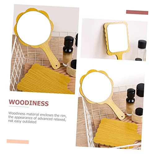 Espejos de maquillaje portátiles de madera DOITOOL 2 unidades miniatura 4