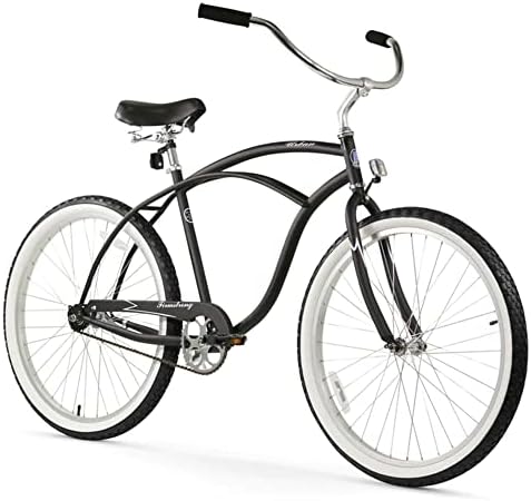 Firmstrong Urban Man Beach Cruiser Bike, Mens Bicycle 26-Inch, 1-Speed, Matte Black