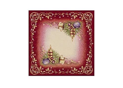 BIANCHERIAWEB Gobelin Nappe de Noël napperon de table centre de table de Noël Bougie 100 x 100 cm Cover
