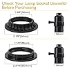 4PCS E26 Light Socket Shade Rings Collar Rings, 2 Assorted Size Lamp ...