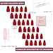 Glamnetic Press On Nails - Fiery Red | Opaque Bright Red Short Almond Fake Nails, Salon Quality | 15 Sizes - 30 Nail Kit