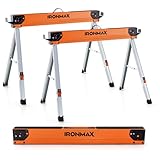 Goplus Saw Horses 2 Pack, 2200 LBS Portable Folding Sawhorse with 2x4 Brackets & Side Supports, Easy Setup & Lightweight Work Horse, Heavy Duty Saw Horse for Woodworking, DIY Project & Garage