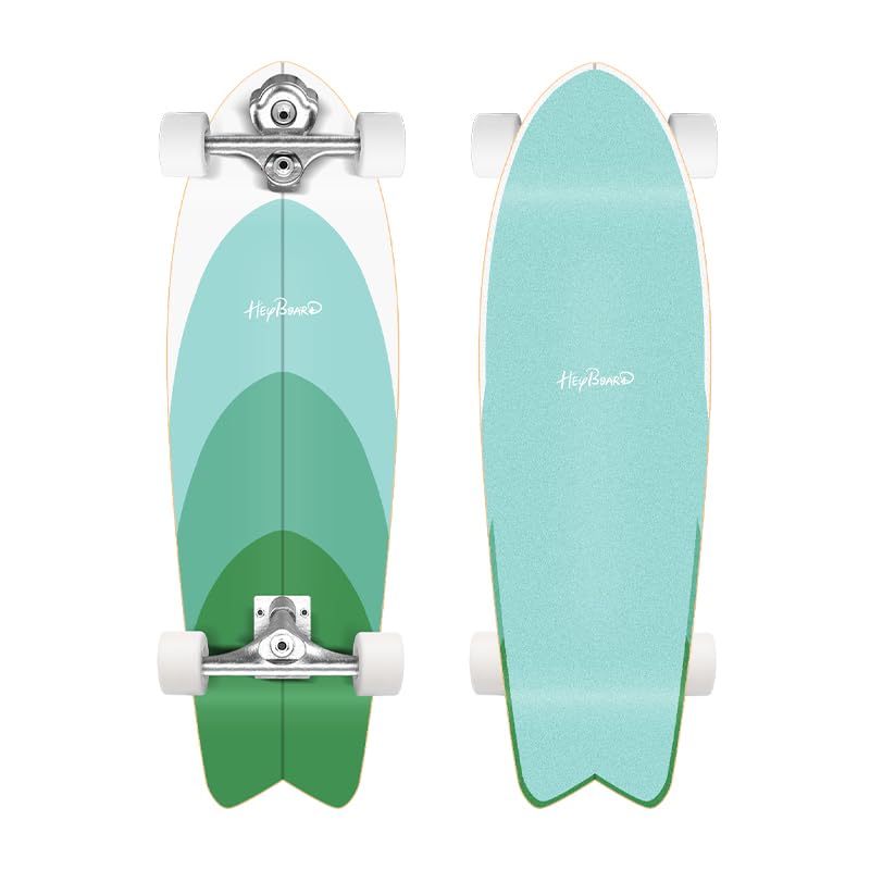 Surfskate S6 Trucks - Monopatín para Carving Pumpping, 81 x 25 cm, madera de arce, rodamientos ABEC-11, para jugadores avanzados (forest)