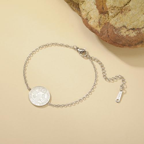 Pulsera San Benito Acero Inoxidable Amuleto Religioso