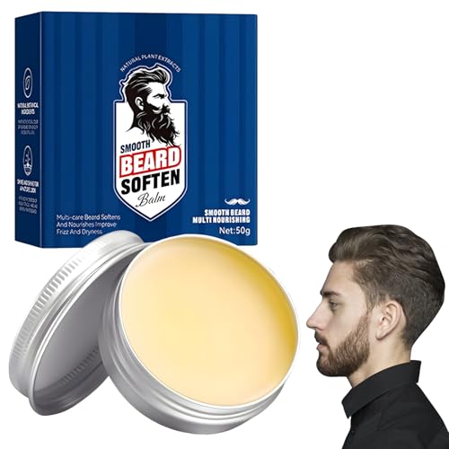 50 G De Balsamo Barba, Beard Balm En Una Lata Metálica De Estilo Retro, Cuidado Barba Hombre, Promueve El Crecimiento Y Suaviza El Encrespamiento, Cuida La Piel Del Rostro