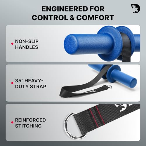 Image of DMoose Fitness Forearm Strengthener & Wrist Roller - Non-Slip Thicker Handles, 35 inch Durable Nylon Strap - Grip Trainer for Wrist, Hand & Forearm Muscles - Arm Exerciser for Strength Training & Rehab