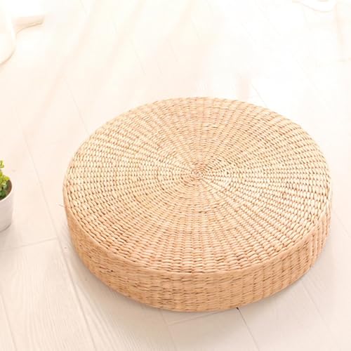 Tatami Floor Pillow Sitting Cushion Bigger Size - Round Hand Woven Seat Cushion,Japanese Style...