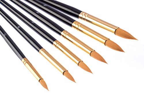 Jerry Q Art 19 Pcs Brush And Color Shaper Set. 14 Golden Nylon Round, Flat, Fan, Filbert Brushes And 5 Silicon Color Shapers. Multimedia Set Jq219 #TOP4