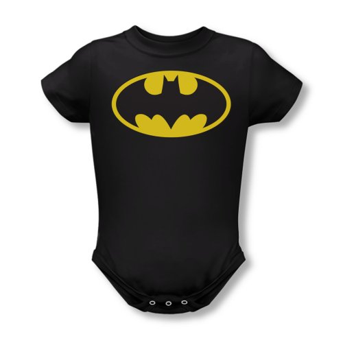 Dc Comics Batman Classic Logo Infant Baby Romper Snapsuit 12 Months Black