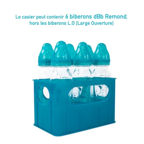 dBb-Remond 177249 Flaschenhalter Nu für 6 große und kleine Fläschchen, türkis transparent