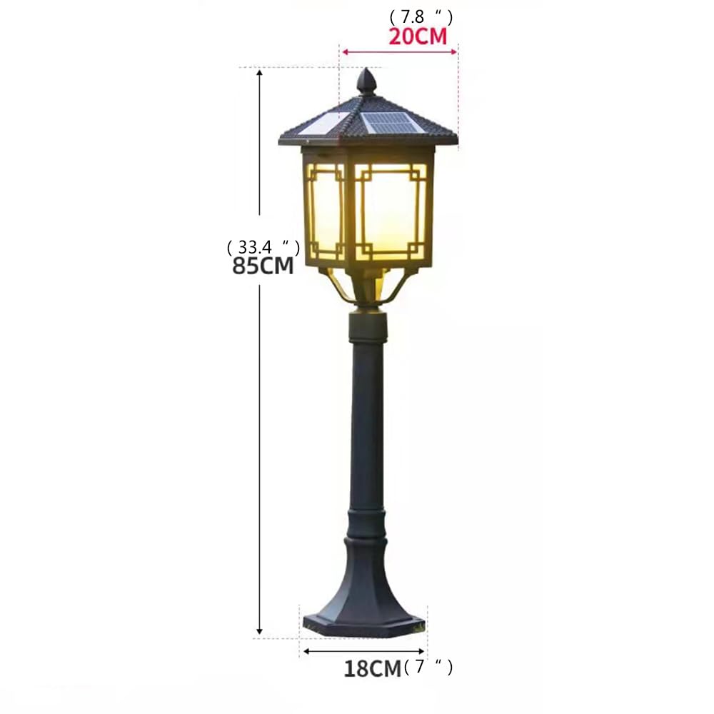 Lampada Solare da Giardino contemporanea, Impermeabile, Ideale per Ville, Giardini, Cortili e quartieri residenziali (Stile 9, Altezza 85 cm, 1 Pezzo).