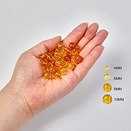 Image of 51pcs Natural Beads Round Citrine Gemstone Beads Loose Beads 8 MM || Feng Shui || Gemstone || Reiki || Healing || Sunehla || सुनहला रत्न