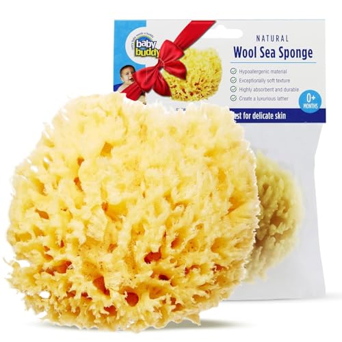 Image of Baby Buddy Natural Wool Sea Sponge, Newborn Bath Time Essential, Ultra Soft for Delicate Skin, Hypoallergenic and Biodegradable, 1 Pack