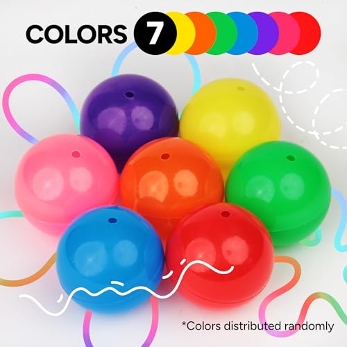 Image of Entervending Empty Colored Round Capsules 2 inch 50 pcs Bulk 7 Colors Capsule for Gumball Machines Plastic Containers 50 mm