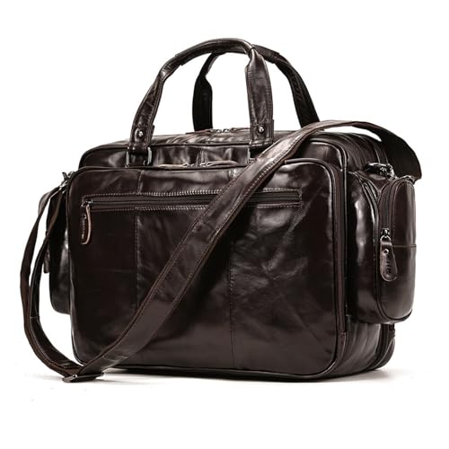 Leather Briefcase for Men Men's Briefcase Large Capacity Business Oversized Computer Bag Leather Handbag Cowhide Multi-purpose Travel Bag