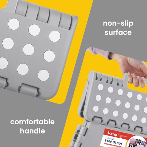 Image of 12 Pack 11 Inch Folding Step Stool, Sturdy Plastic Foldable Step Stool for Kids & Adults, Non Slip Lightweight Collapsible Foot Stools Holds 300 lbs, Ideal for Kitchen, Bathroom, Outdoor, Gray
