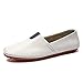 YLH Fahren Loafers for Männer Lederschuhe Slip-on-Qualitäts-Fabrics Vegan Cozy Breathable einfaches An- und Ausziehen Low Top Gehen Party-Runde Toe. (Color : Weiß, Größe : 43 EU)