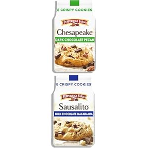 Pepperidge Farm Chesapeake Crispy Dark Chocolate Pecan Cookies, 7.2 OZ Bag (8 Cookies) and Pepperidge Farm Sausalito Crispy Milk Chocolate Macadamia Nut Cookies, 7.2 OZ Bag (8 Cookies)