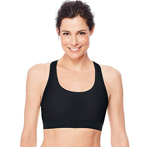 Hanes Sport Women's Racerback Compression Sports Bra Black