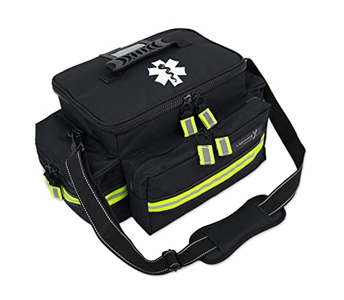Lightning X Products Lightning X Mid-Sized First Responder EMT Bag | LXMB25 Fully Stocked w/ 240+ Aid, EMS & Trauma Supplies - Black - Thumbnail 3