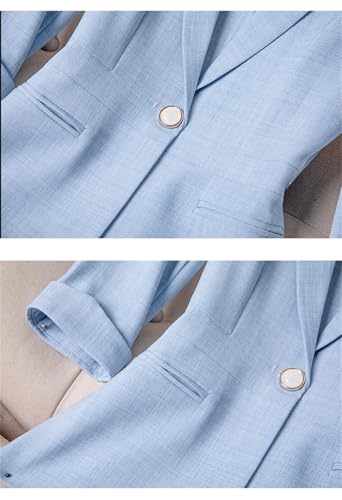 Women Spring Summer Blazers Small Suit Jacket Office Ladies Half Sleeve Coat Tops3