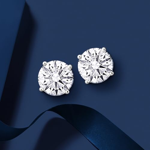 Image of Lab-Grown Diamond Stud Earrings With Unique laser engraved Diamond ID, Set In Platinum, White Gold or Yellow Gold - D Color, VVS2 Clarity, IGI Certified Lab-Grown Diamonds - Available in 1 to 5 CTTW