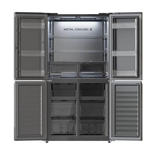 Cecotec Frigorífico Americano 4 Puertas Bolero CoolMarket 4D 601 Black Glass E. 601L, Motor Inverter, 90cm, No Frost, ECO, Fast Cooling, Display, Alarma Temperatura, Diseño Elegante, Cristal Negro - imagen 11