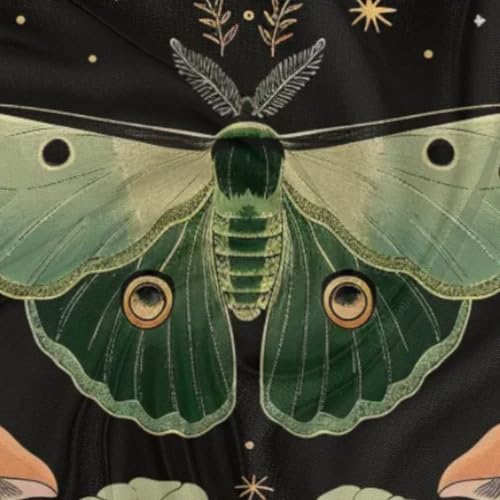 Vintage Moon Phase Moth Silk Feeling Scarf Head Scarf for Women 23.6 x 23.6 Inch Neckerchief Lightweight Square Scarves Bandana Hair Wrap for Sleeping3