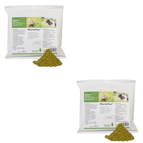 PlantaVet PlantaPep | Confezione doppia | 2 x 100 g | Alimento completo per lepre e roditori | Per la fornitura completa in caso di necessità | Con una miscela regionale di erbe