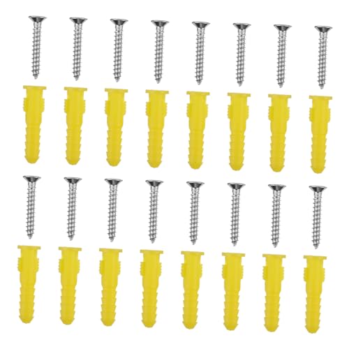 CIYODO 100 Pcs Plastic Ribbed Wall Anchors Drywall Screw Kit Self Drilling Stainless Steel Easy Installation