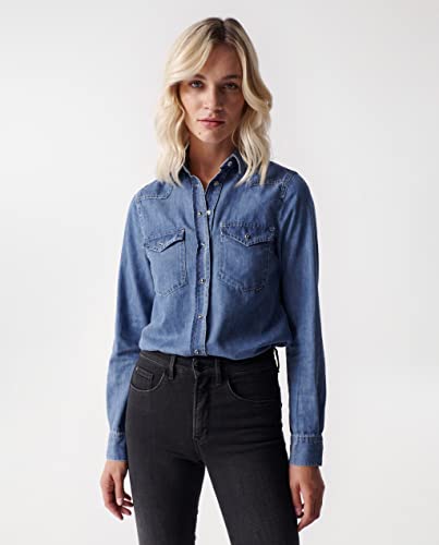 Salsa denim shirt mujer para un look casual sofisticado de diario 3