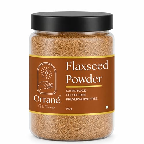 Image of Orrane Flaxseed Powder 500g Finely Ground Alsi Beej Powder for Smoothies, Baking and Cooking | Rich Omega 3 High Fibre Superfood | Supports Heart Health, Digestion & Weight Management
