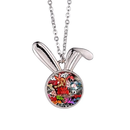 Bijoux lapin coloré pendentif street art pour look urbain branché
