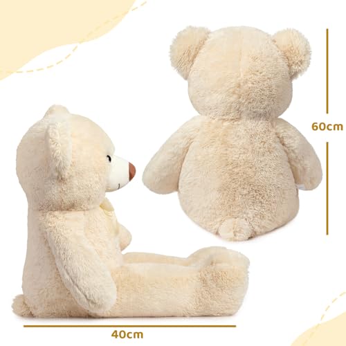 BEJOY 100cm Teddybär, Riesen Plüschtiere Kuschelbären große Stofftier Schmusetier, Liebesgeschenk Geburtstag, Valentinstag, Beige