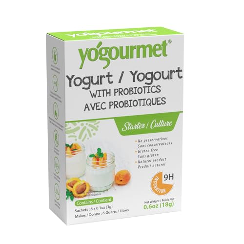 Opiniones de Yogurteras disponible en línea. 45 Yogurt con Probióticos para elaborar en casa Yogourmet cultivos activos para fermentación - Iniciador de yogurt con probióticos para yogurtera
