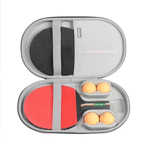 Ruilicase Tool Case for Large Ping Pong Paddles/Table Tennis Paddles/Racquet Cyber Shape Hexagon Fits for 2 Paddles and 4 balls - Pink (Case Only)
