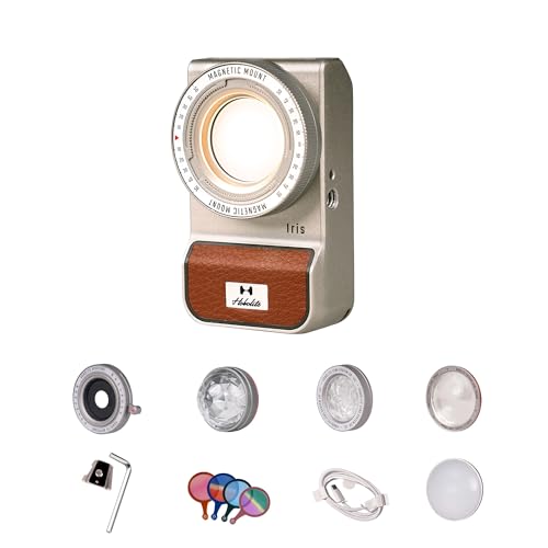 Harlowe Iris Content Creator Lighting Kit 5W Bi-Color Portable LED Light for Photography and Video Recording with Magic Lens, 2700K-6500K CRI/TLCI 96+, IP54, App Control on Camera Light Creator Kit