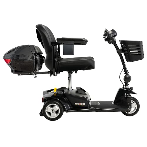 Pride Mobility Go Go Ultra X Scooter Plus Mobility Yours Storage Pod, Pride 3 Wheel Mobility Scooter for Adults, Stable 300 lb Capacity, Upgraded Seat, Portable Electric Mobility Chair, Ext Warranty